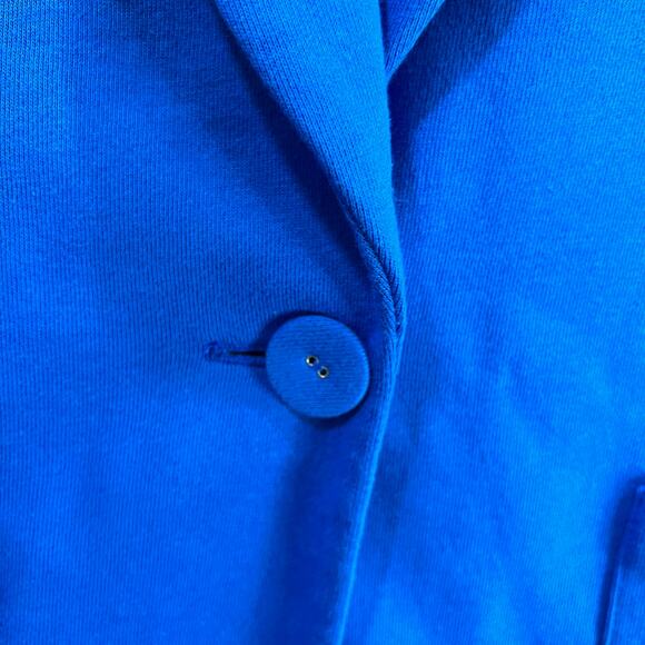 Susan Graver Weekend Regular Marina Knit Blazer Blue Brigade Size Small - Picture 8 of 9